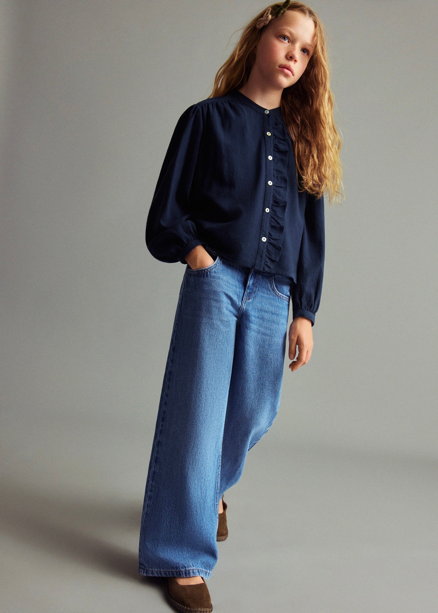 Jean Studs Bleu Marine - Fille
