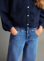 Jean Studs Bleu Marine - Fille