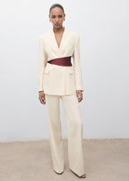 Pantalón De Traje Recto De Tiro Medio