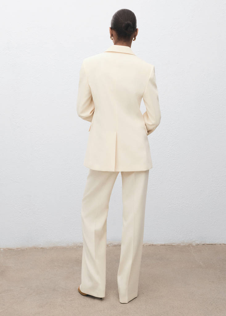 Pantalón De Traje Recto De Tiro Medio