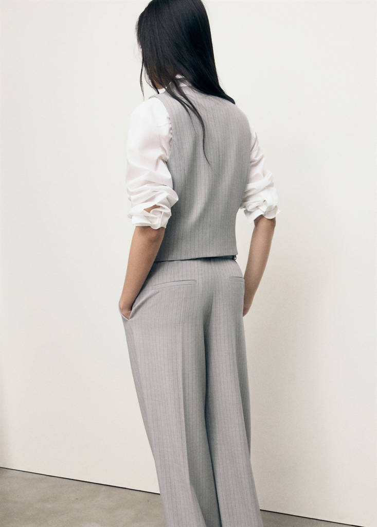 Gilet De Costume À Fines Rayures