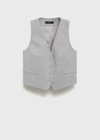 Gilet De Costume À Fines Rayures