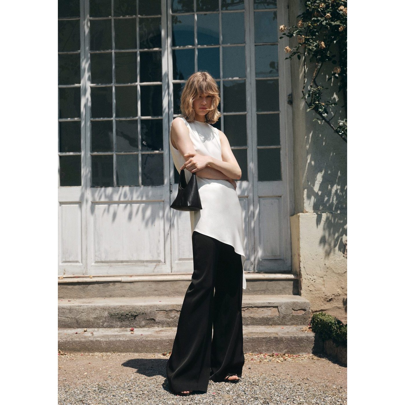 Top Satiné Asymétrique