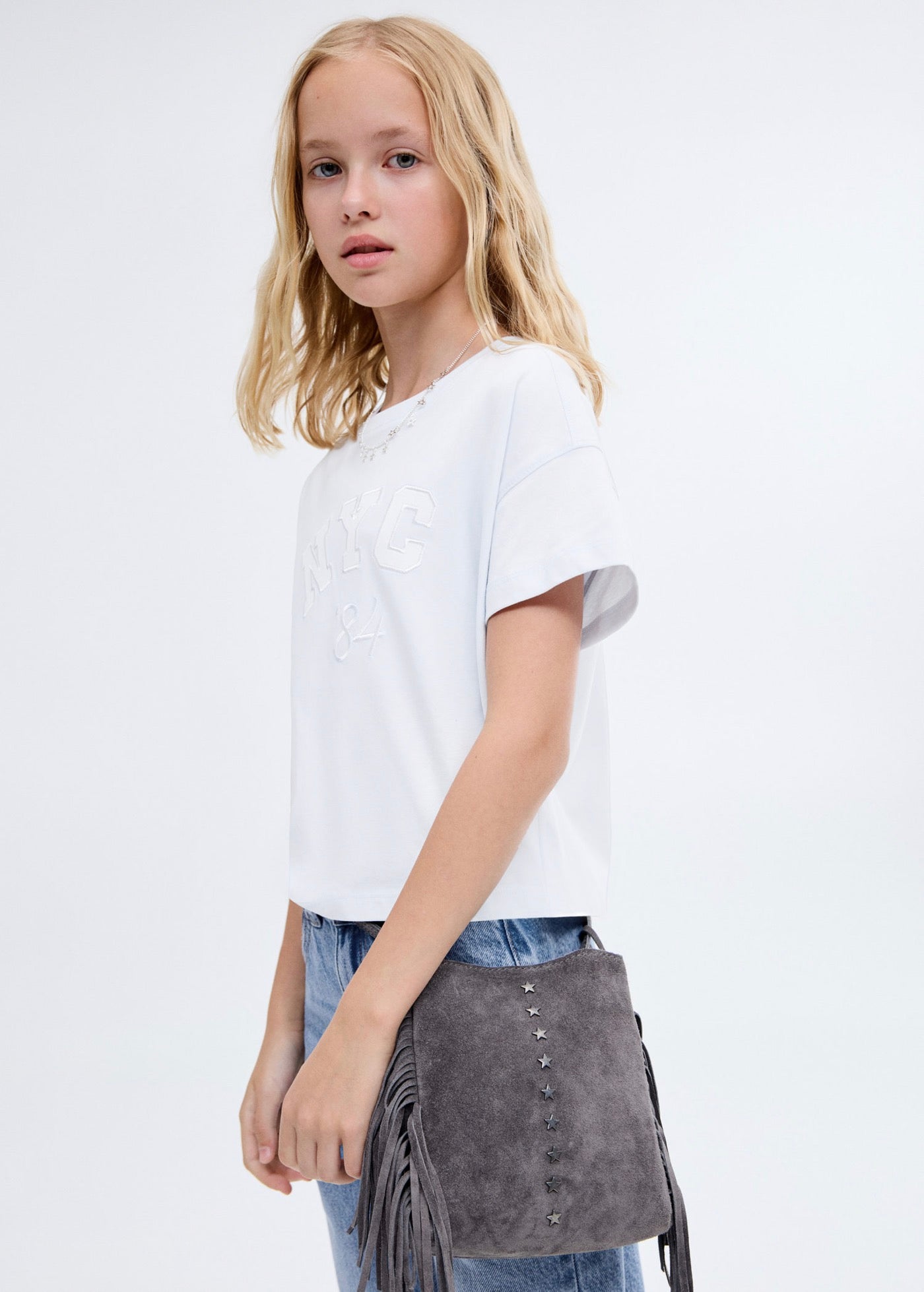 T-Shirt Celeste Bleu Ciel - Fille