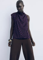 Blouse À Pois Col Bénitier