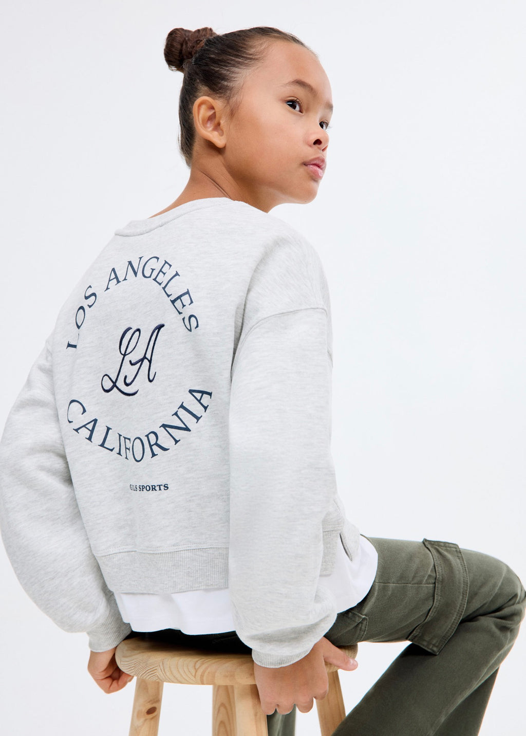 Sweat Sports Gris Clair Chiné - Fille