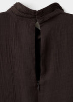 Robe Froncée Manches Bouffantes