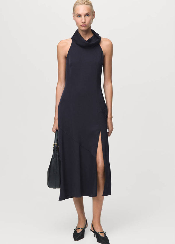 Robe Col Drapé Ouverte