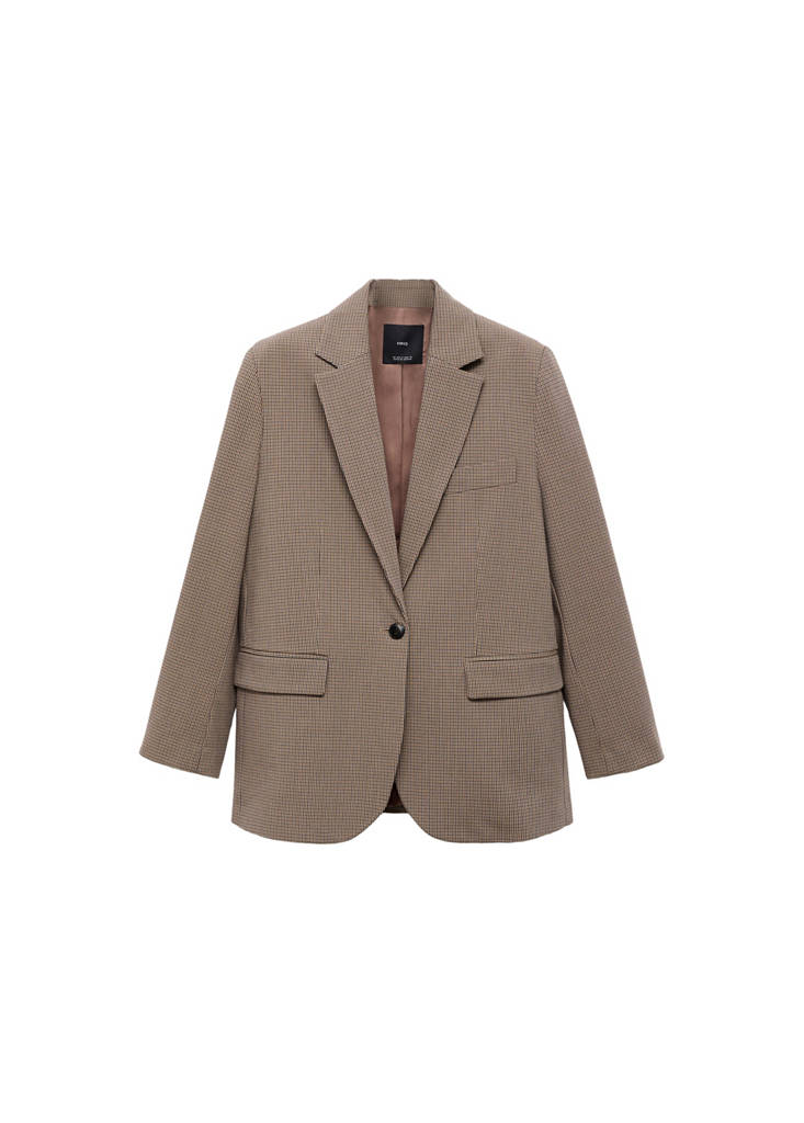 Blazer Recto Con Bolsillos Con Solapa