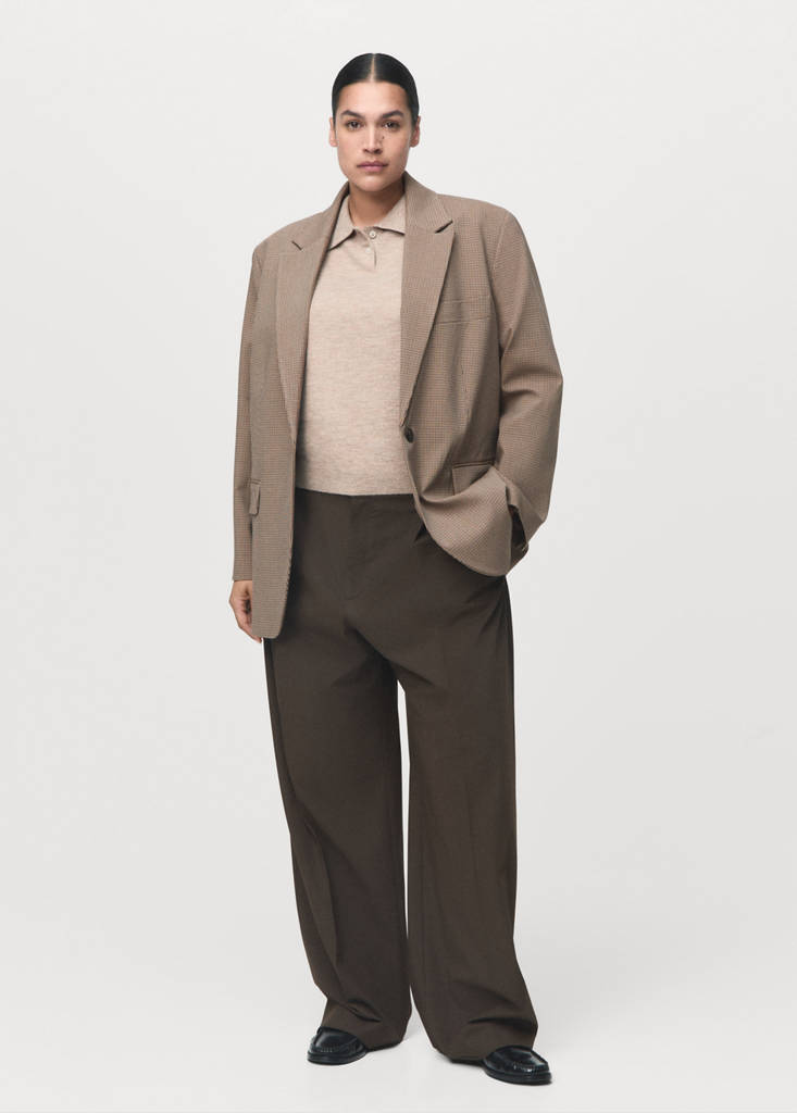 Blazer Recto Con Bolsillos Con Solapa