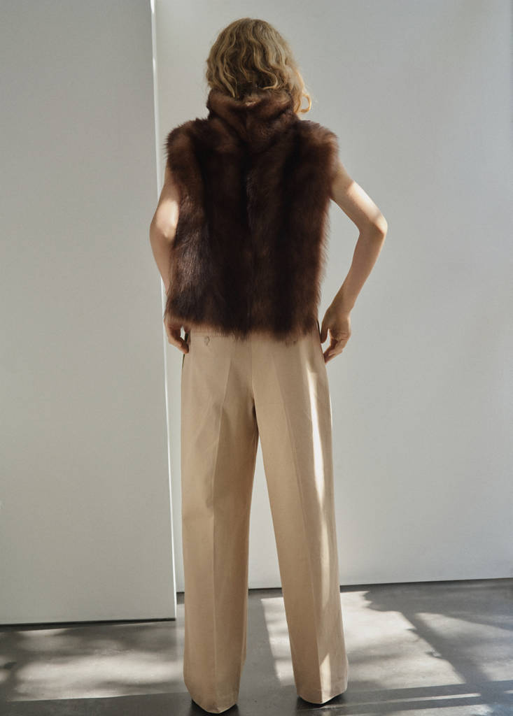 Pantaloni In Denim Dritto Con Pinces