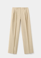 Pantaloni In Denim Dritto Con Pinces