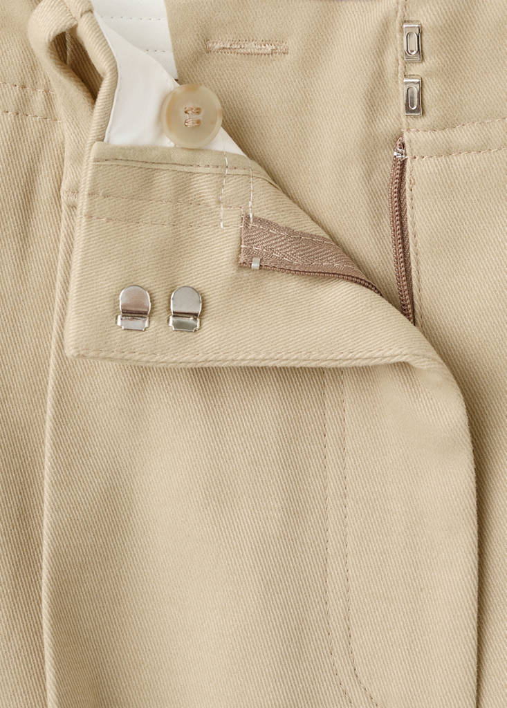 Pantaloni In Denim Dritto Con Pinces