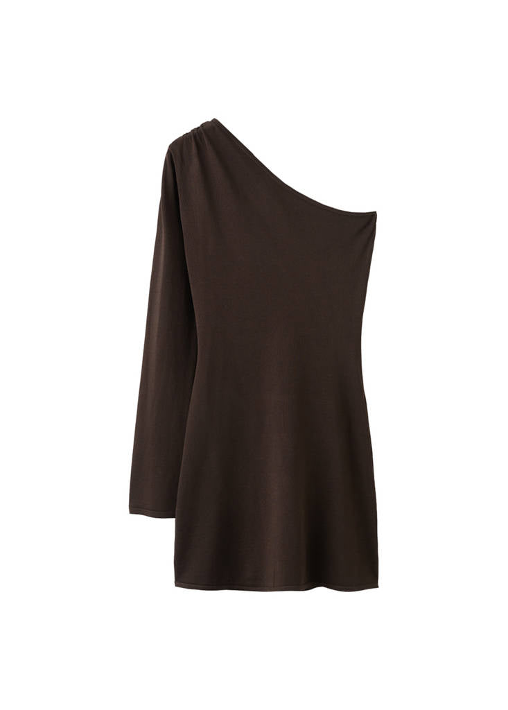 Robe En Maille Fine Avec Manches Asymétriques
