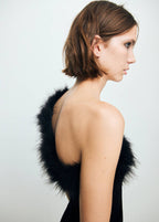 Top In Maglia Fine Con Piume