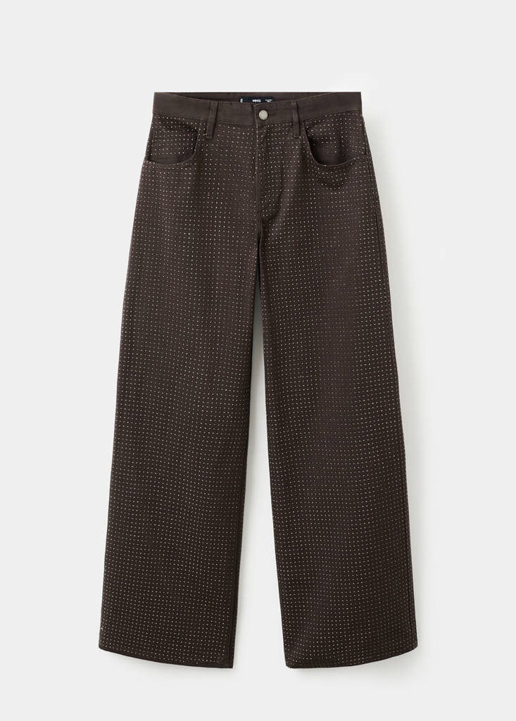 Weite Jeans Mit Strasssteinen
