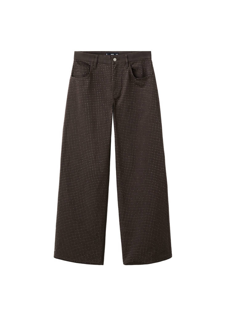 Weite Jeans Mit Strasssteinen