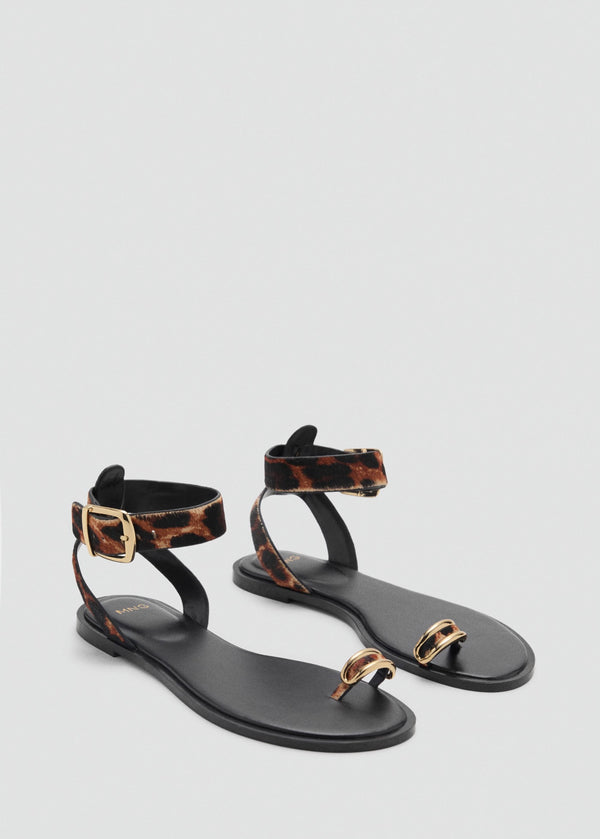 Sandale Cuir Imprimé Animal
