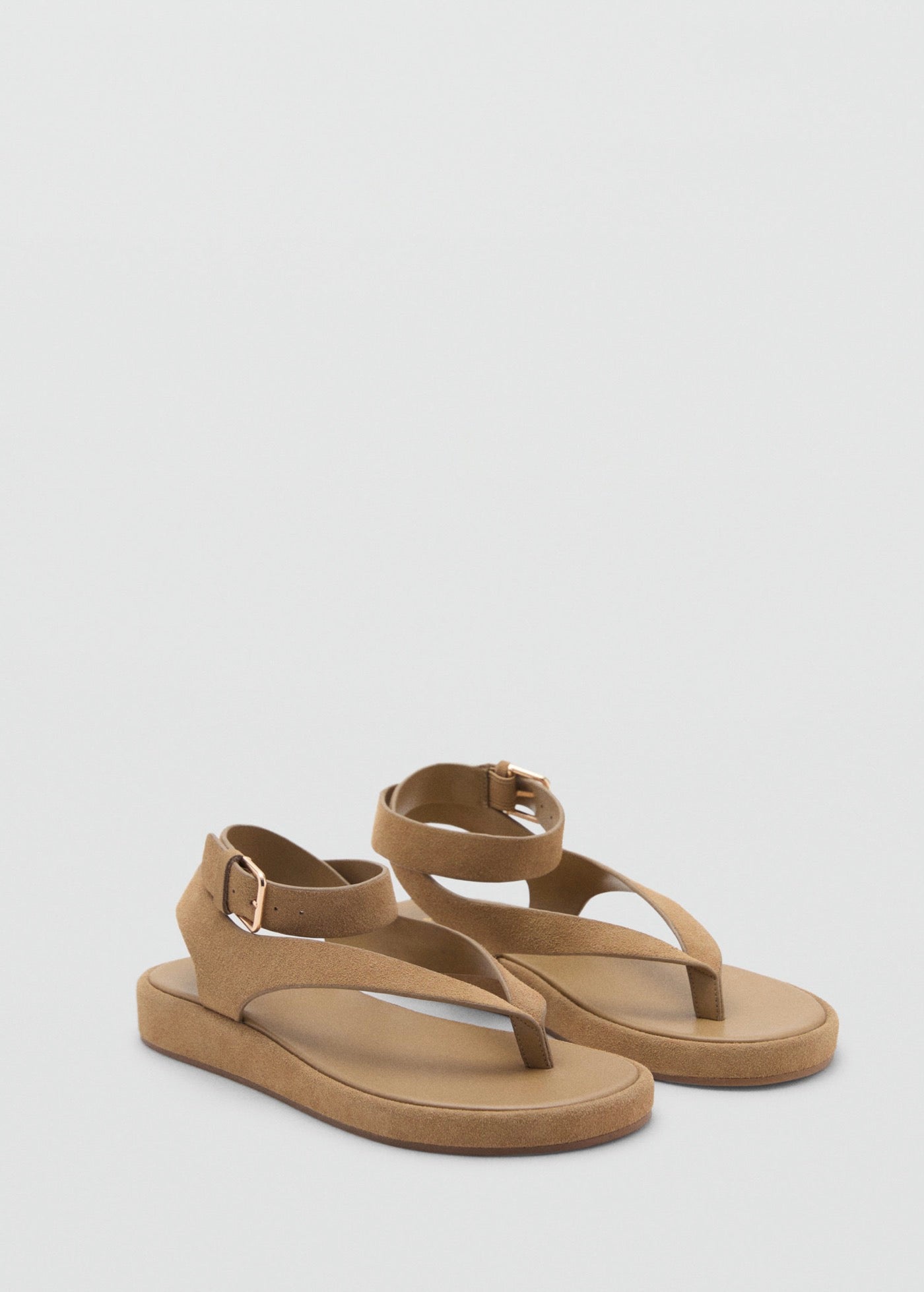 Suede Leather Buckle Sandals