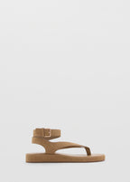 Suede Leather Buckle Sandals