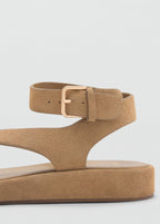 Suede Leather Buckle Sandals