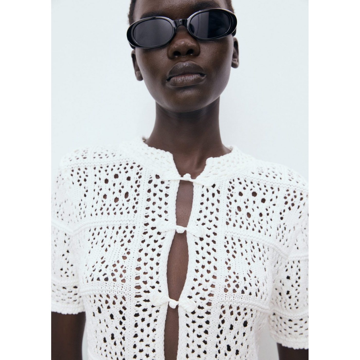 Short Sleeve Crochet Cardigan