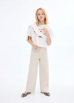T-Shirt Week Blanc Cassé - Fille