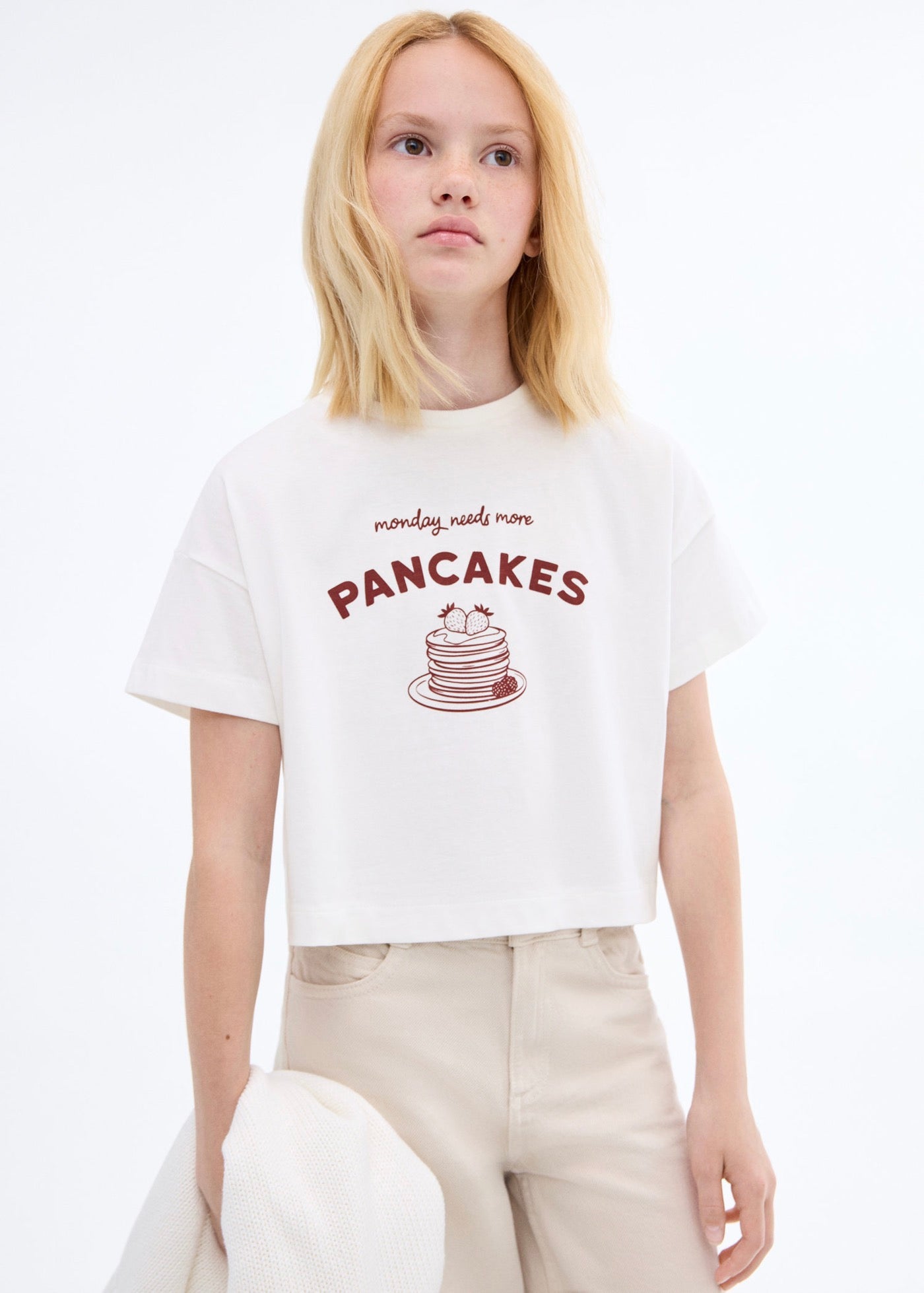 T-Shirt Week Blanc Cassé - Fille
