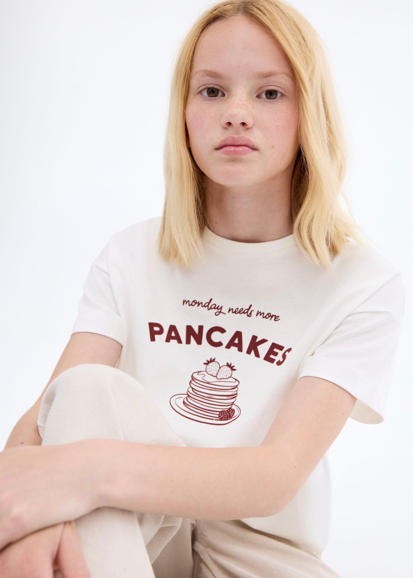 T-Shirt Week Blanc Cassé - Fille