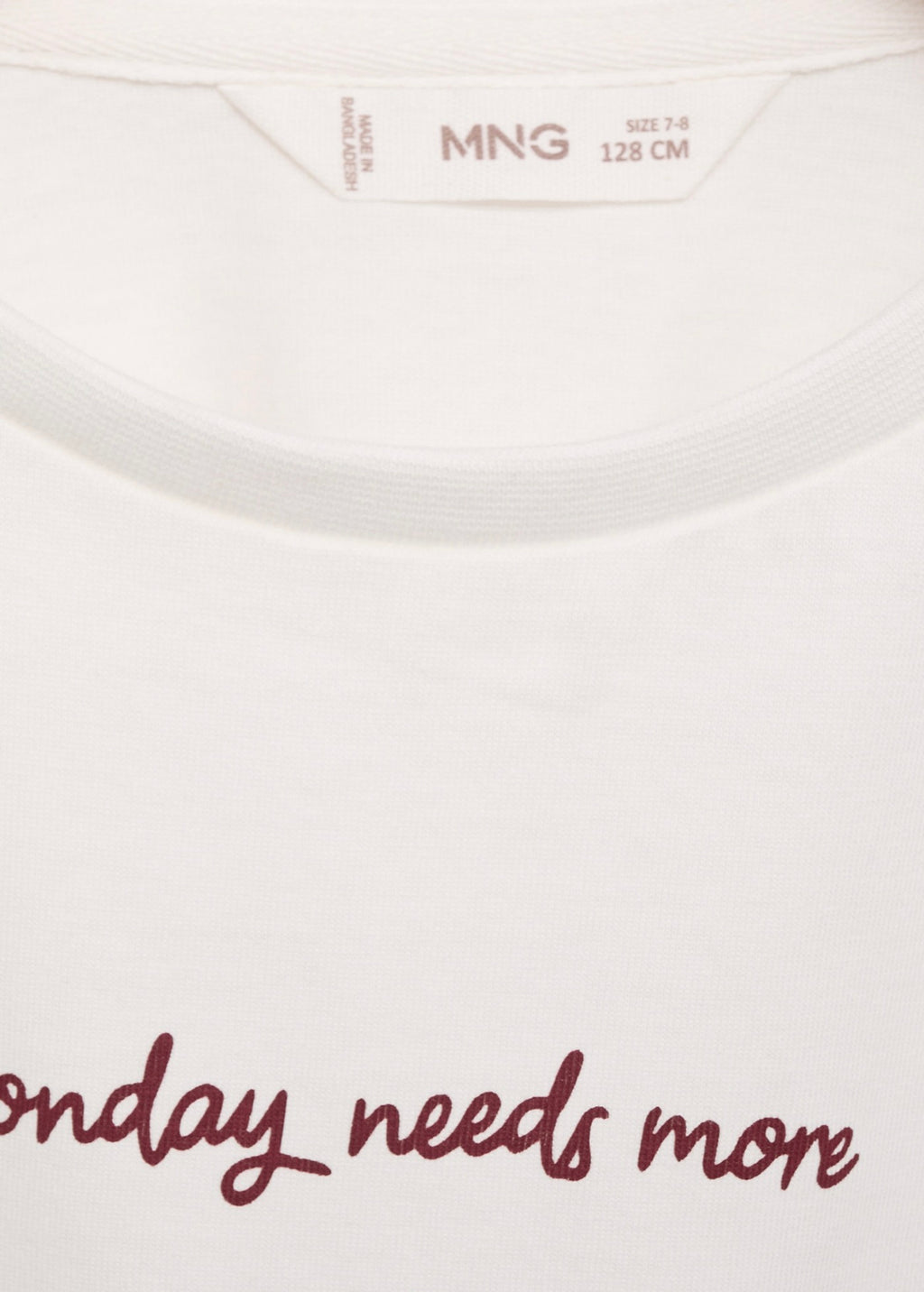 T-Shirt Week Blanc Cassé - Fille