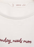 T-Shirt Week Blanc Cassé - Fille