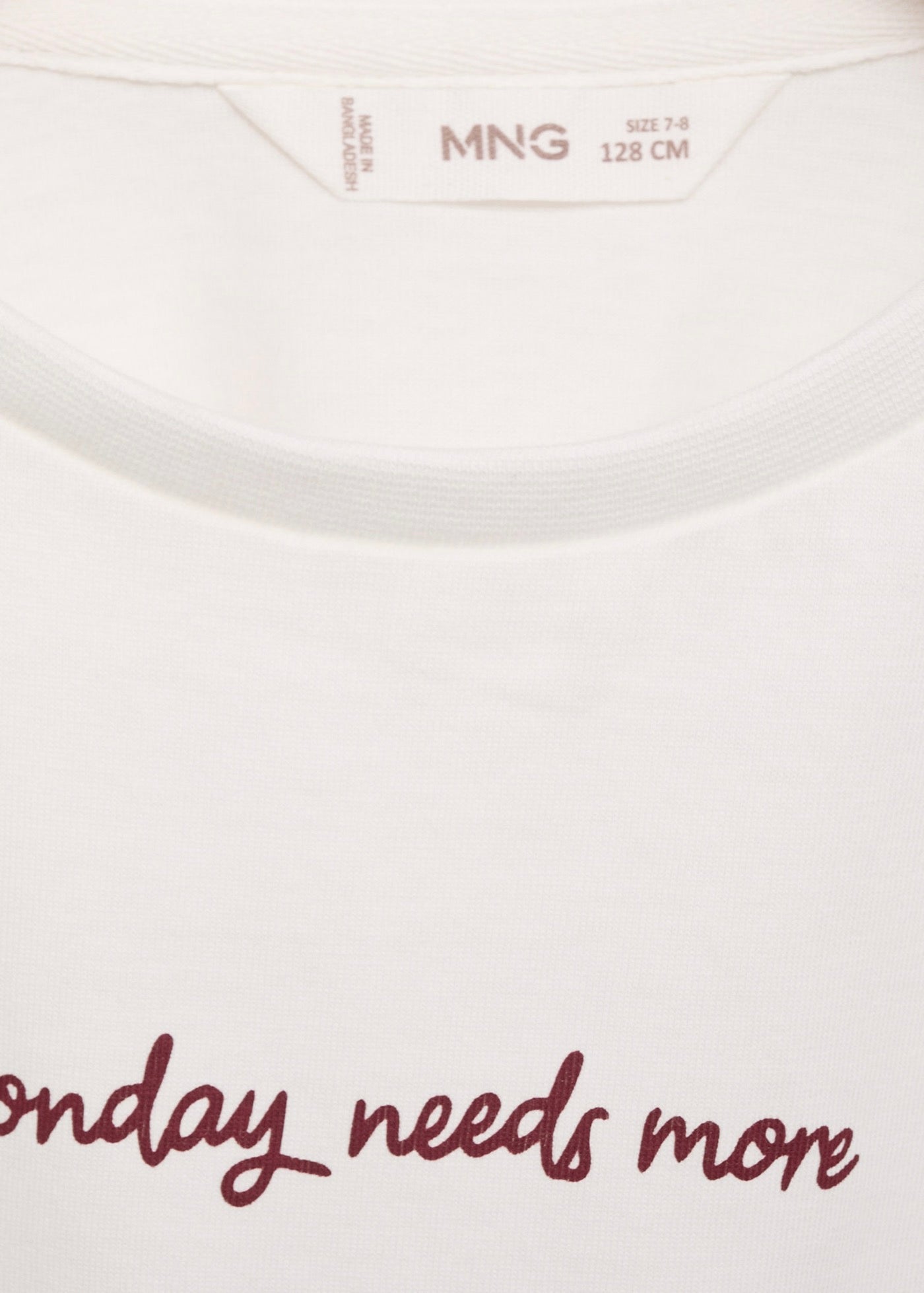 T-Shirt Week Blanc Cassé - Fille