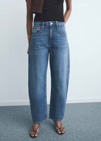 Jeans Barrel De Tiro Alto