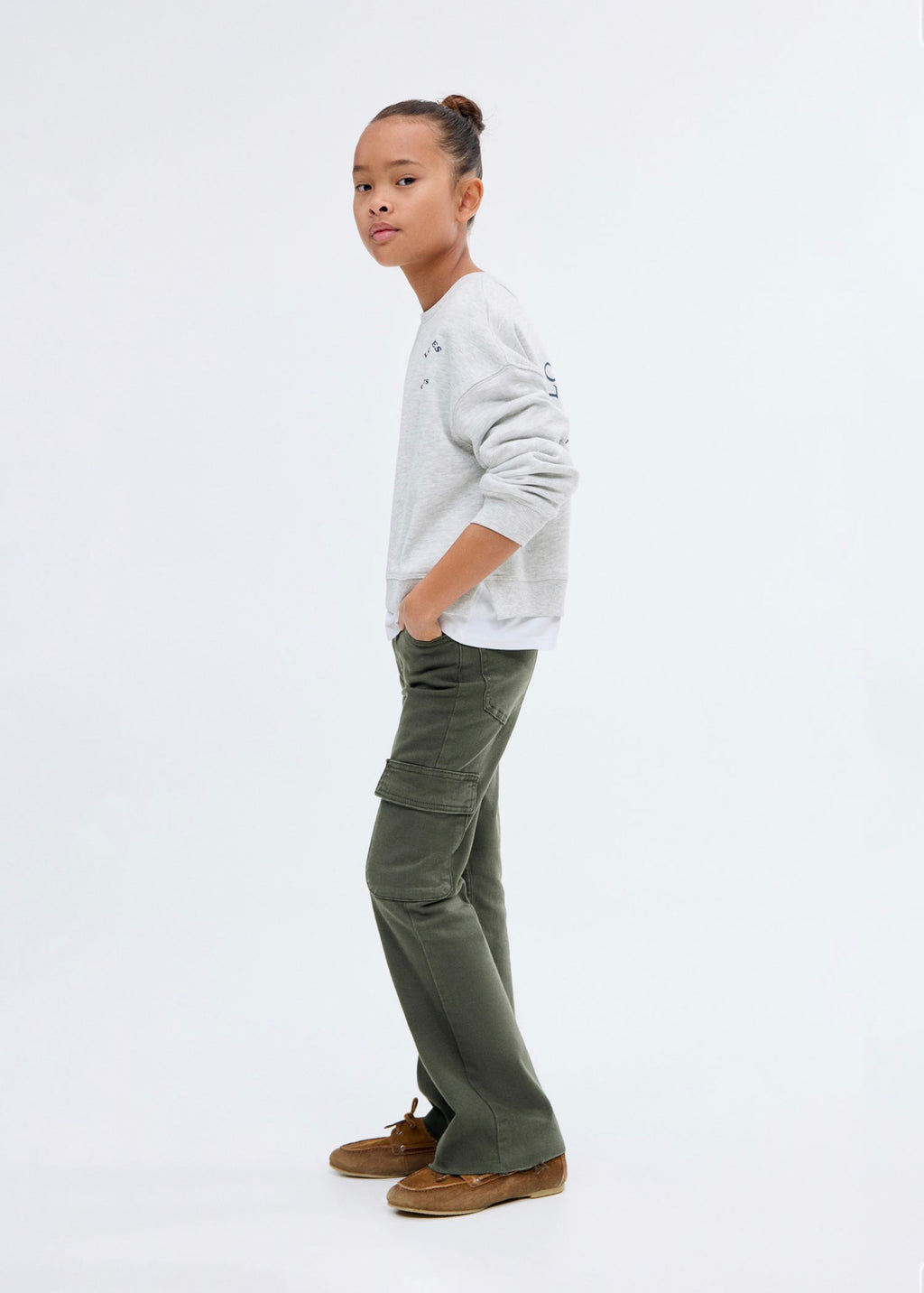 Cargo Forest Green Jeans - Girl