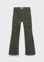 Cargo Forest Green Jeans - Girl