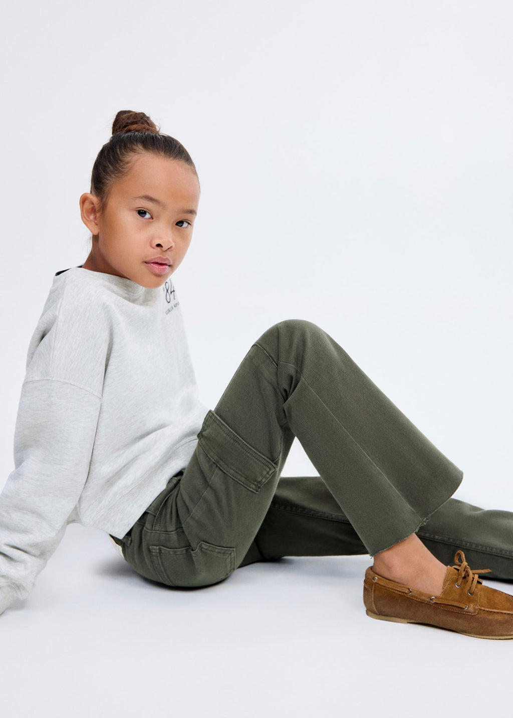 Cargo Forest Green Jeans - Girl