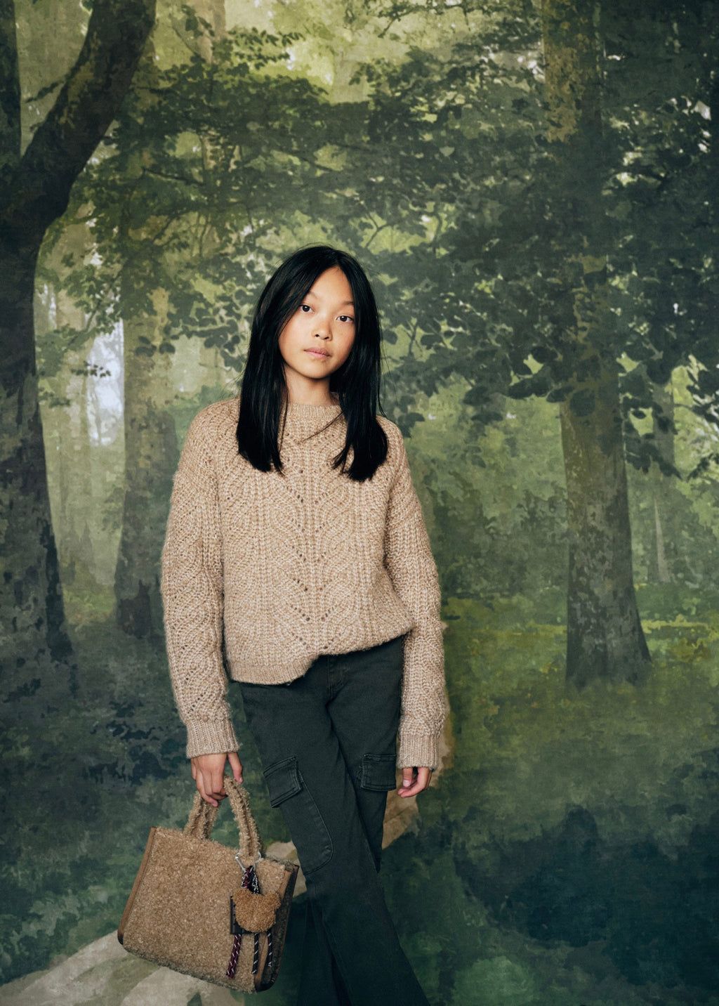Cargo Forest Green Jeans - Girl
