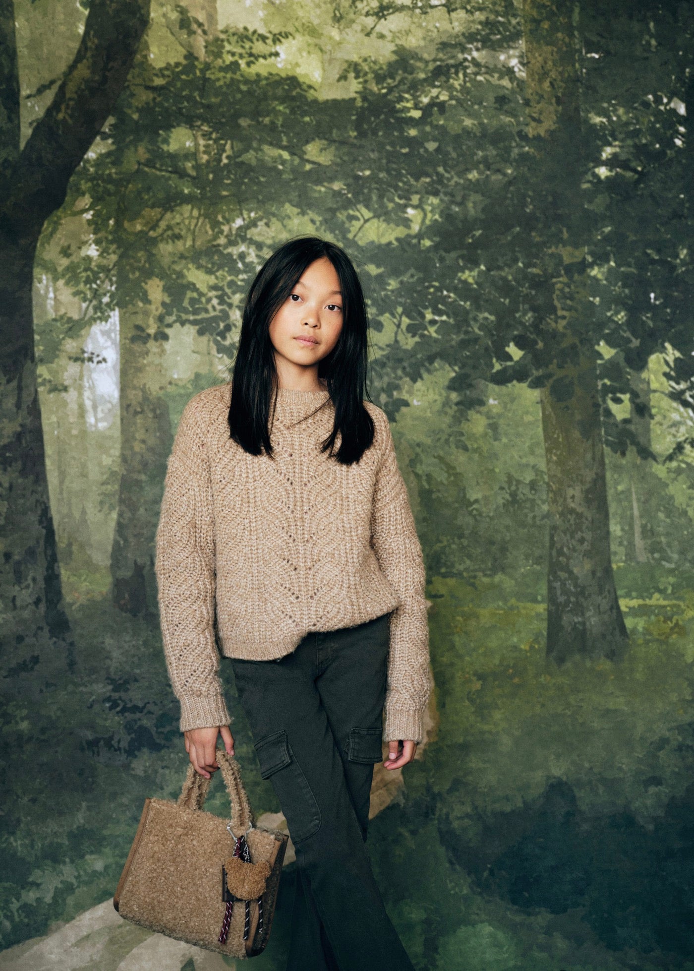 Cargo Forest Green Jeans - Girl