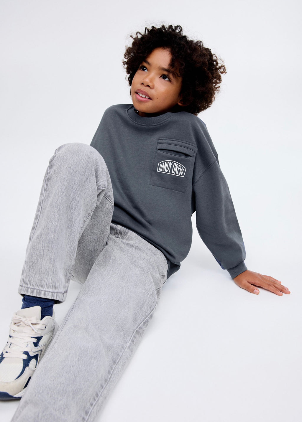 Sweat Crew Gris Foncé - Garçon