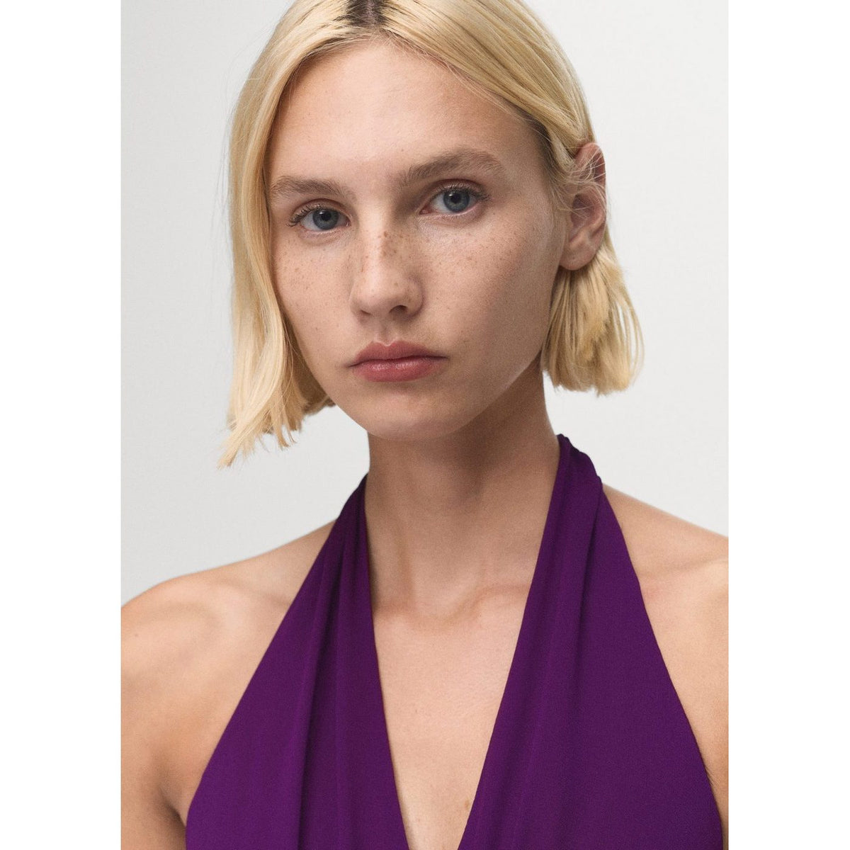 Vestido Plisado Cuello Halter