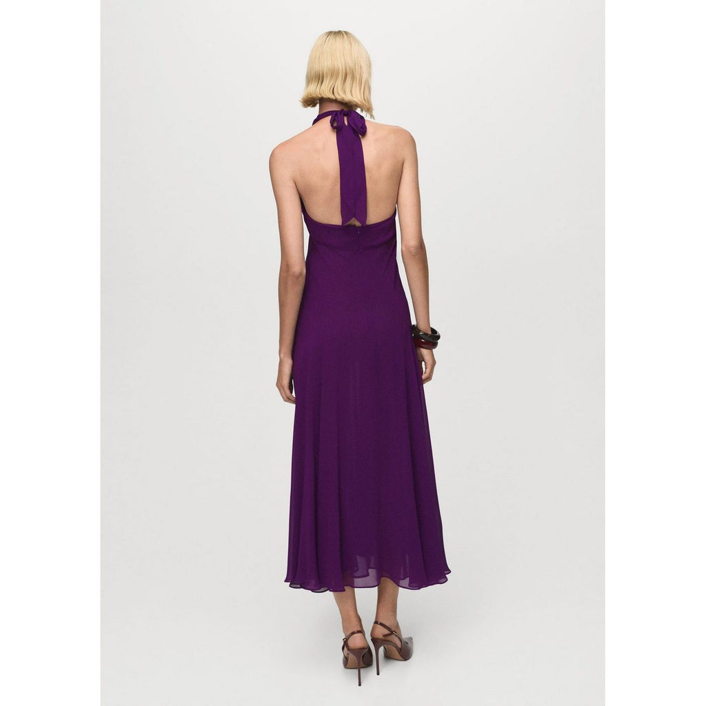 Vestido Plisado Cuello Halter