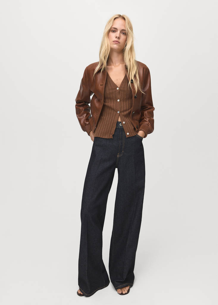 Fine-Knit Ribbed Cardigan
