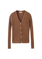Fine-Knit Ribbed Cardigan