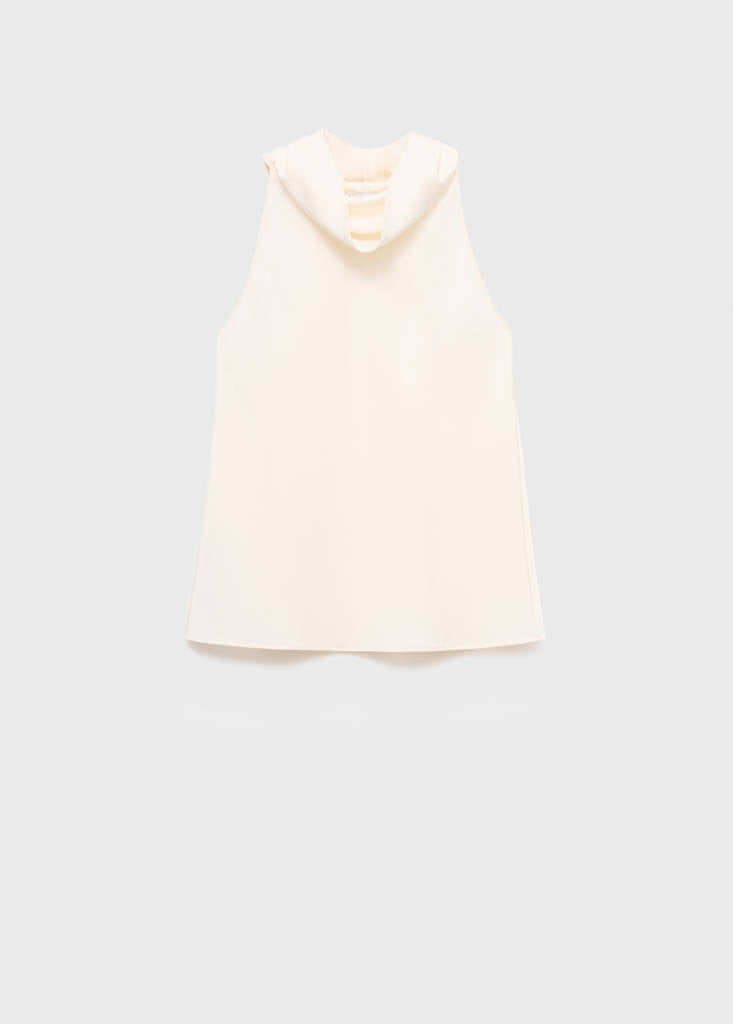 Blusa con collo drappeggiato