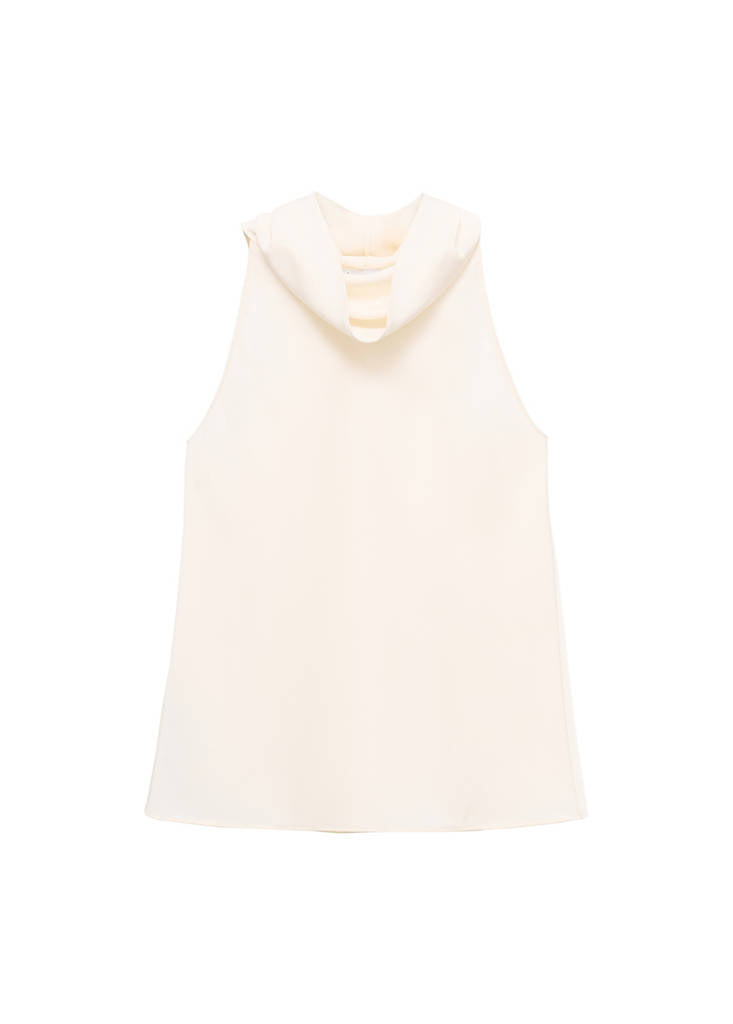 Blusa con collo drappeggiato