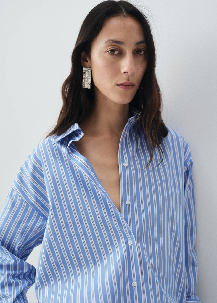 Camicia oversize in popeline