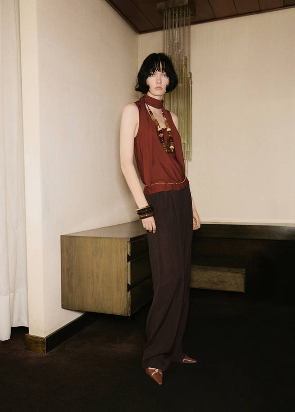 Scarf Neck Blouse
