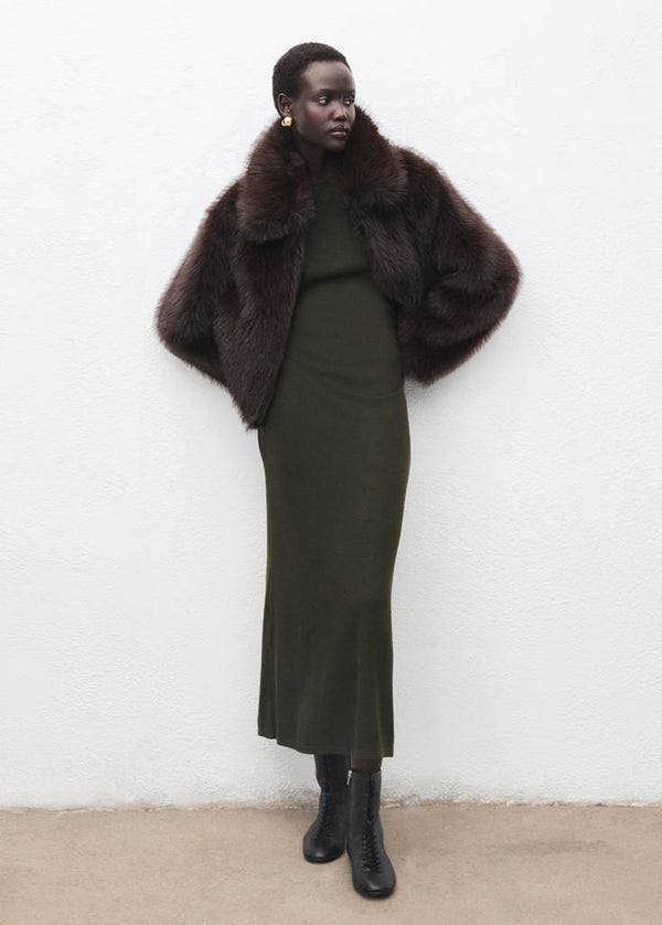 Robe En Maille Fine Avec Fronce Latérale