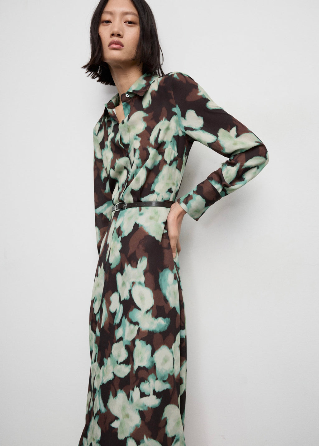 Robe Chemisier Imprimée Avec Ceinture