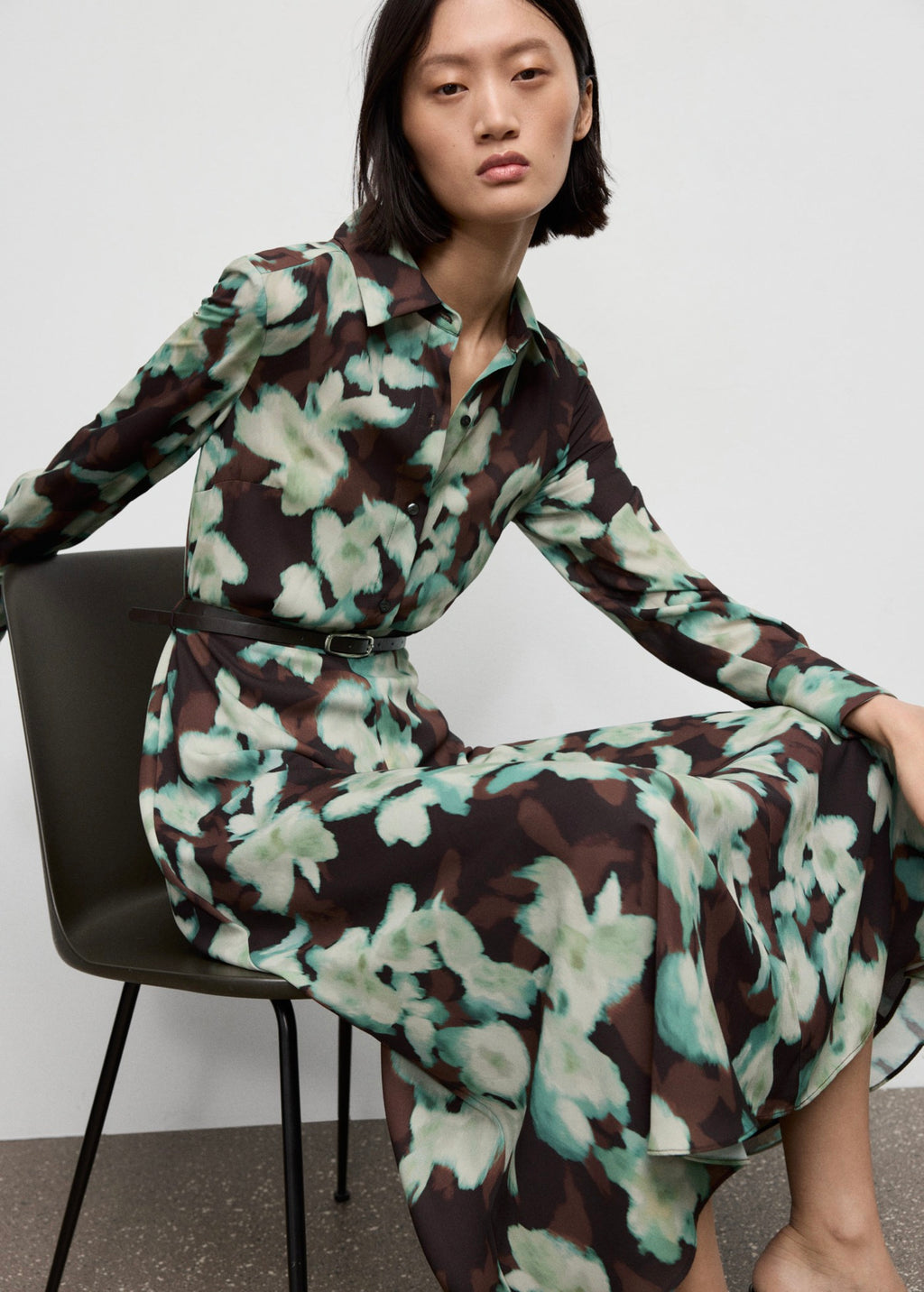 Robe Chemisier Imprimée Avec Ceinture